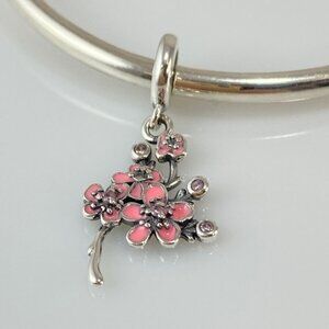 Sterling Silver Cherry Blossom Dangle Charm